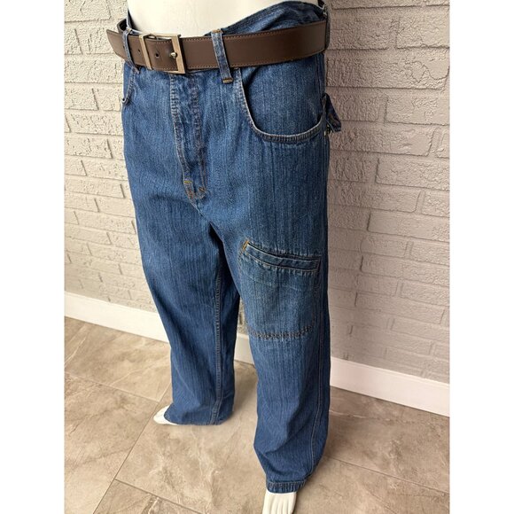 State Property Men Baggy Wide Leg Streetwear Blue Jeans Size 38 - Picture 5 of 11